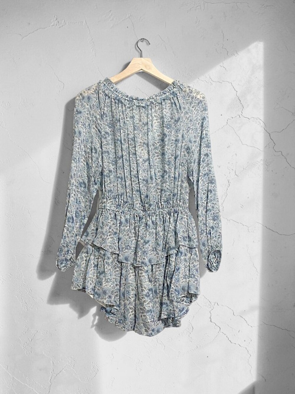 LoveShackFancy Popover‎ Mini Floral Dress in Ocean Breeze  Size P, NWT - Picture 4 of 15